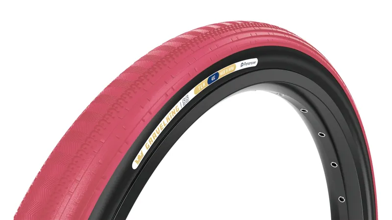 Panaracer GravelKing SS Tire - 700 x 45 Tubeless Folding Cranberry/Black