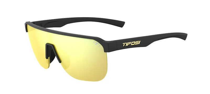 Tifosi Optics Sanctum SL Sport Sunglasses in Matte Black Smoke Yellow Mirror