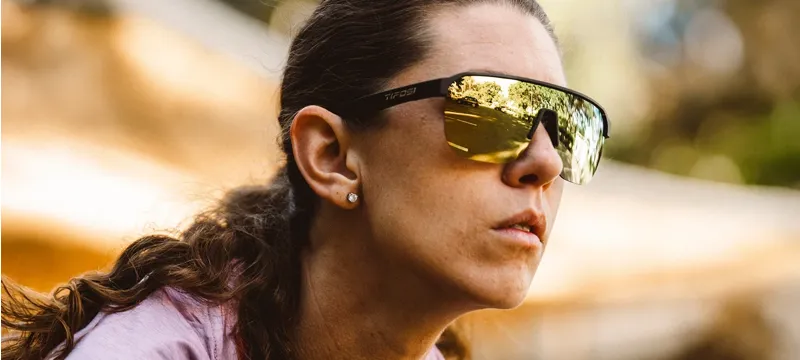 Tifosi Optics Sanctum SL Sport Sunglasses in Matte Black Smoke Yellow Mirror-3