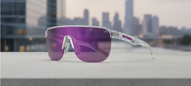 Tifosi Optics Sanctum SL AR Sport Sunglasses in Crystal Clear Purple Mirror-2