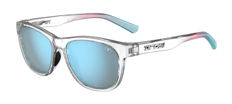Tifosi Swank Sunglasses: Avant Clear w/ Smoke Bright Blue Lens