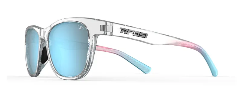 Tifosi Swank Sunglasses: Avant Clear w/ Smoke Bright Blue Lens-2