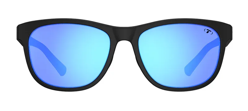 Tifosi Swank Sunglasses: Satin Black w/ Smoke Bright Blue Lens-2