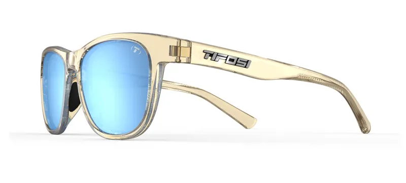 Tifosi Swank Sunglasses: Golden Ray w/ Sky Blue Mirror Lens-2