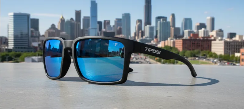 Tifosi Sylo Sunglasses in Matte Black Smoke Bright Blue Mirror-2