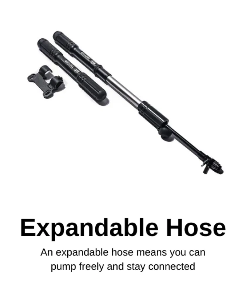 Silca Tattico Mini Pump w/ Hose And Bottle Cage Mount Black-2