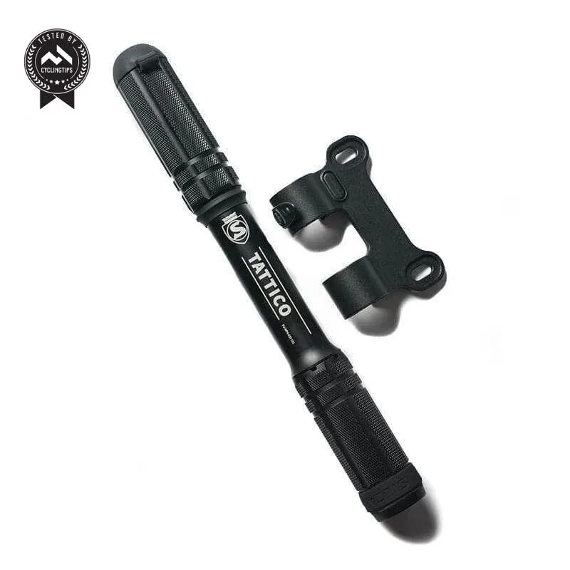 Silca Tattico Mini Pump w/ Hose And Bottle Cage Mount Black