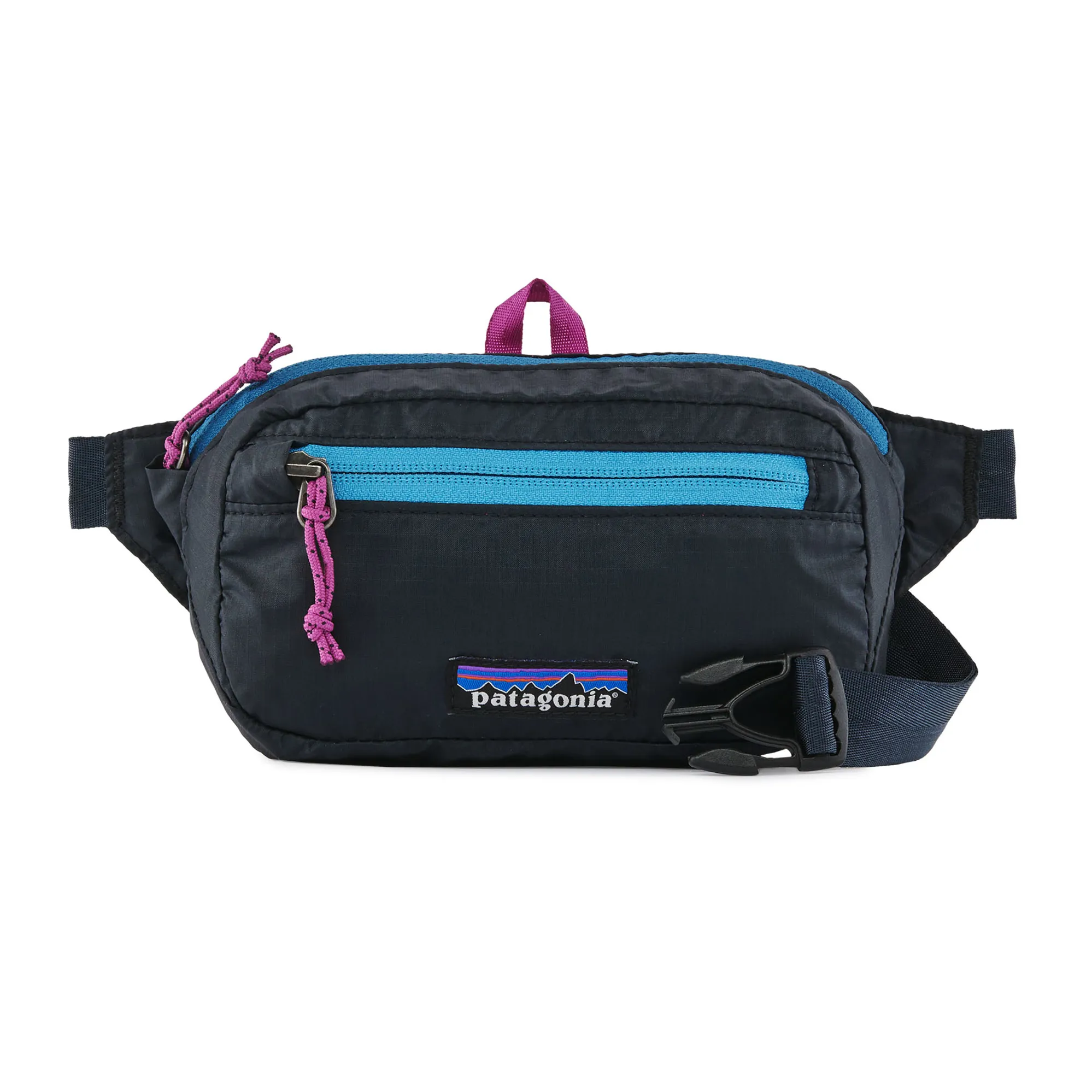 patagonia ultralight black hole mini hip pack patchwork Outsiders Store UK Made with 100% recycled body fabric Patagonia Ultralight Black Hole Mini