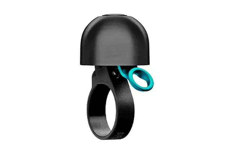Spurcycle Compact Bell: Black + Teal - 22.2mm