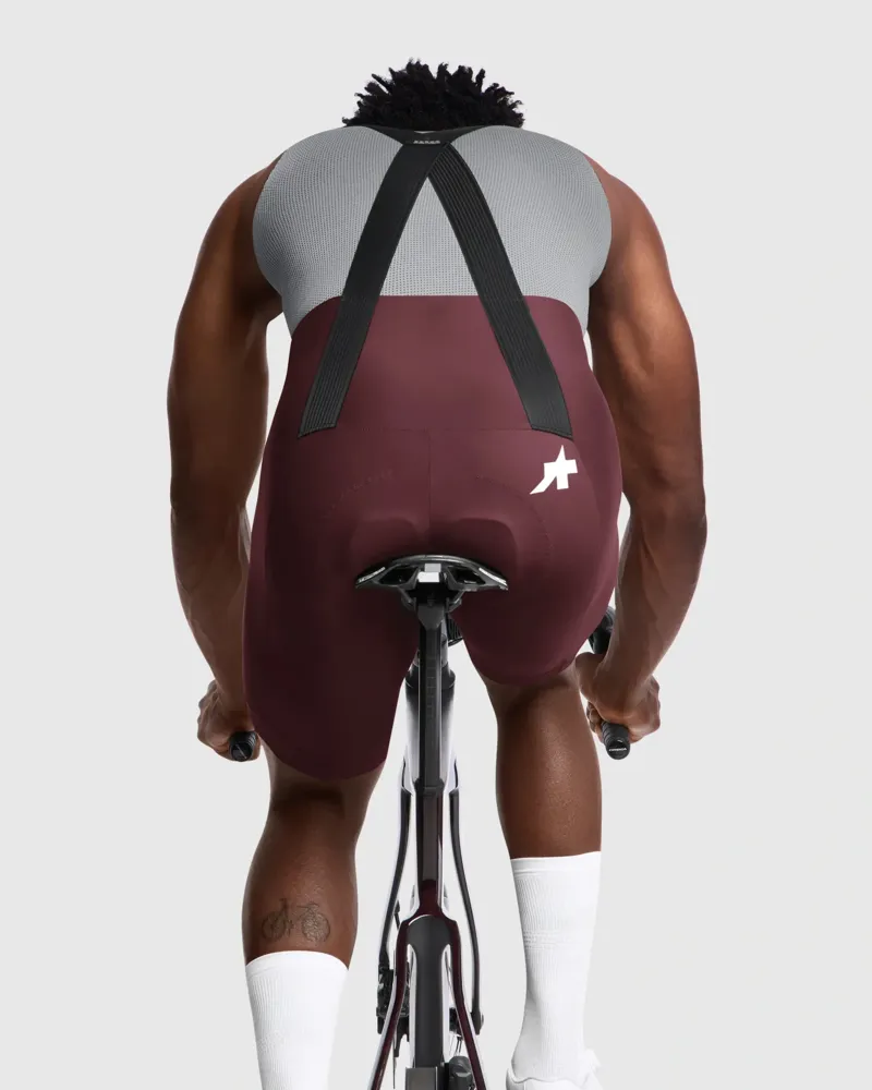 Assos Mille GT Bib Shorts S11 in Burgundy Red-4