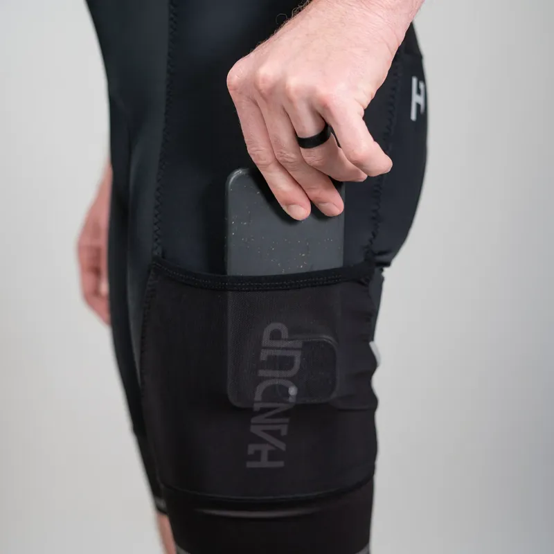 Handup Cargo Bib Shorts in Black-2