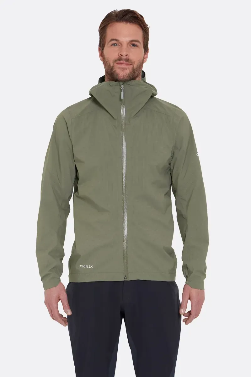 Rab Cinder Downpour Light Jacket: Light Khaki-1
