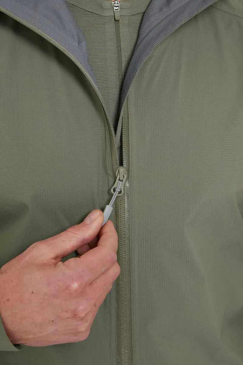 Rab Cinder Downpour Light Jacket: Light Khaki-6