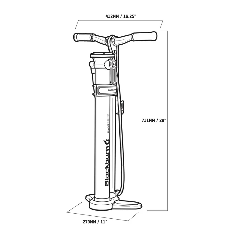 Blackburn Chamber Tubeless Floor Pump in Grey-3