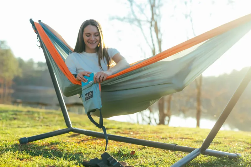 Eno DoubleNest Hammock in Orange/Grey-4