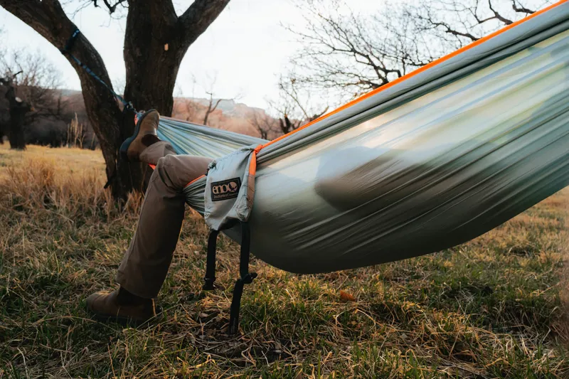 Eno DoubleNest Hammock in Orange/Grey-6