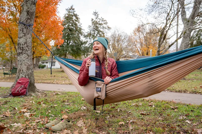 Eno SingleNest Hammock in Teal/Khaki-4