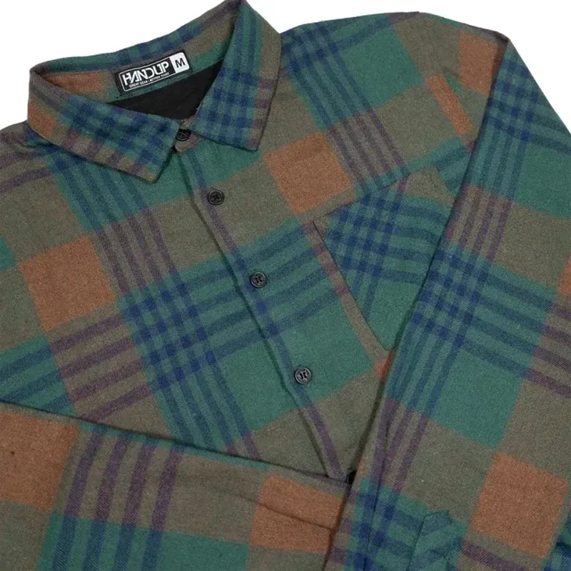 Handup Flow Flannel in Green/Blue-4