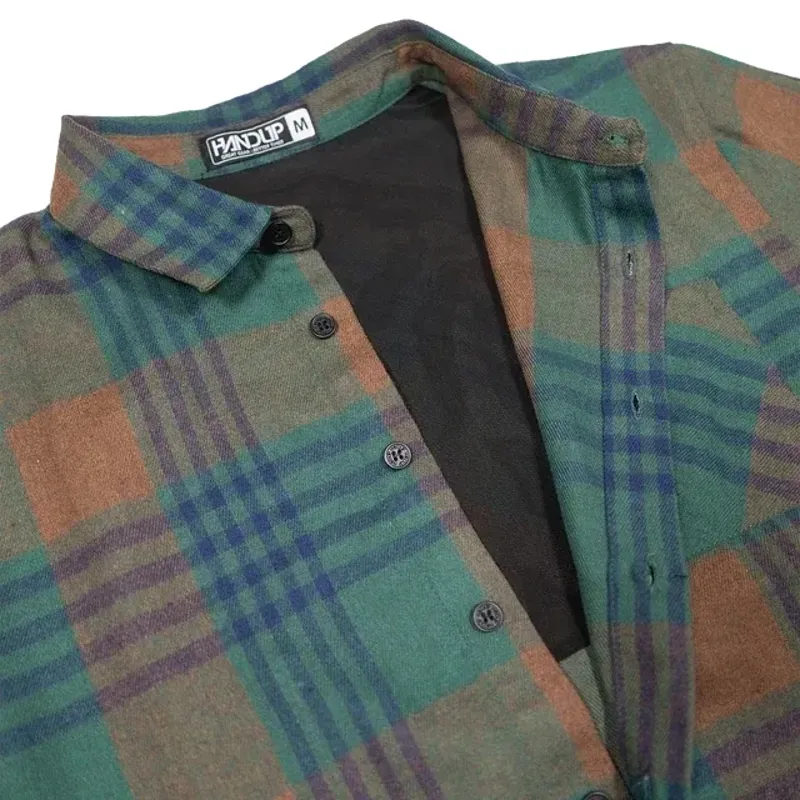 Handup Flow Flannel in Green/Blue-5