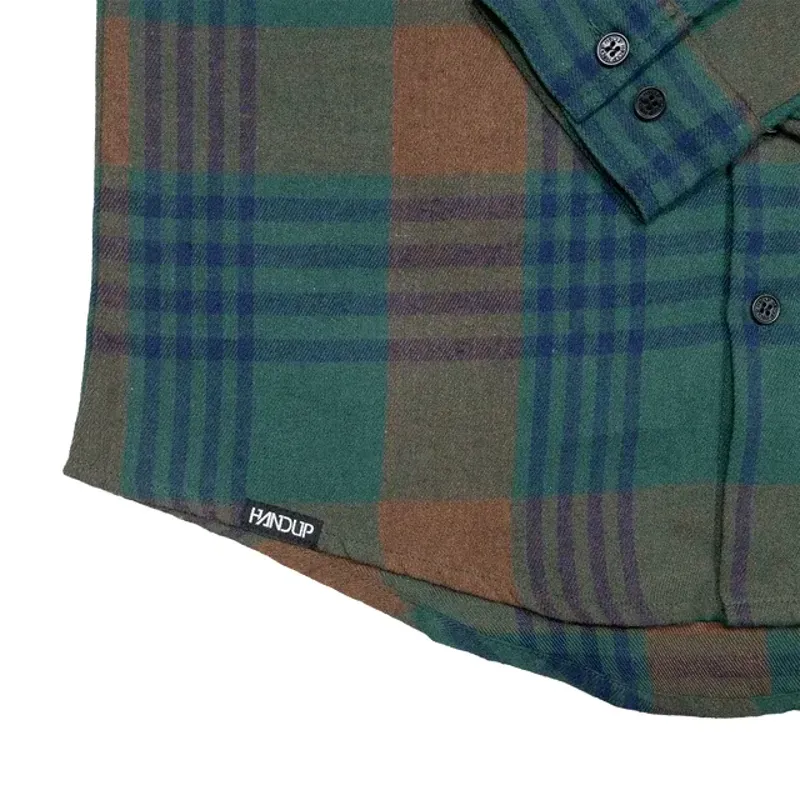 Handup Flow Flannel in Green/Blue-6
