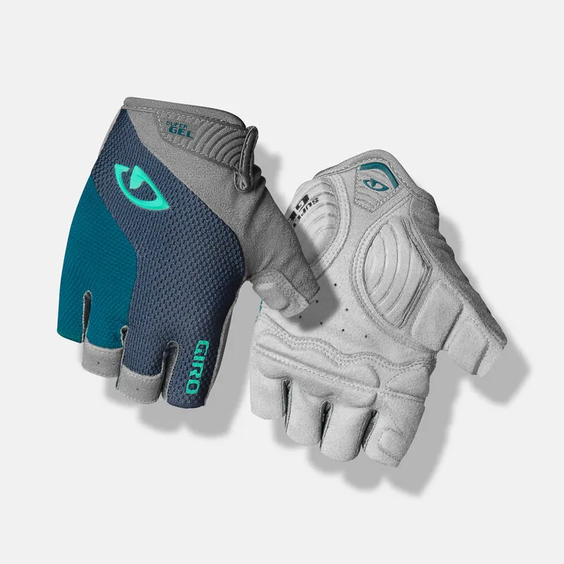 Giro Stradamassa Supergel Women's Cycling Gloves in Harbour Blue/Screaming Teal