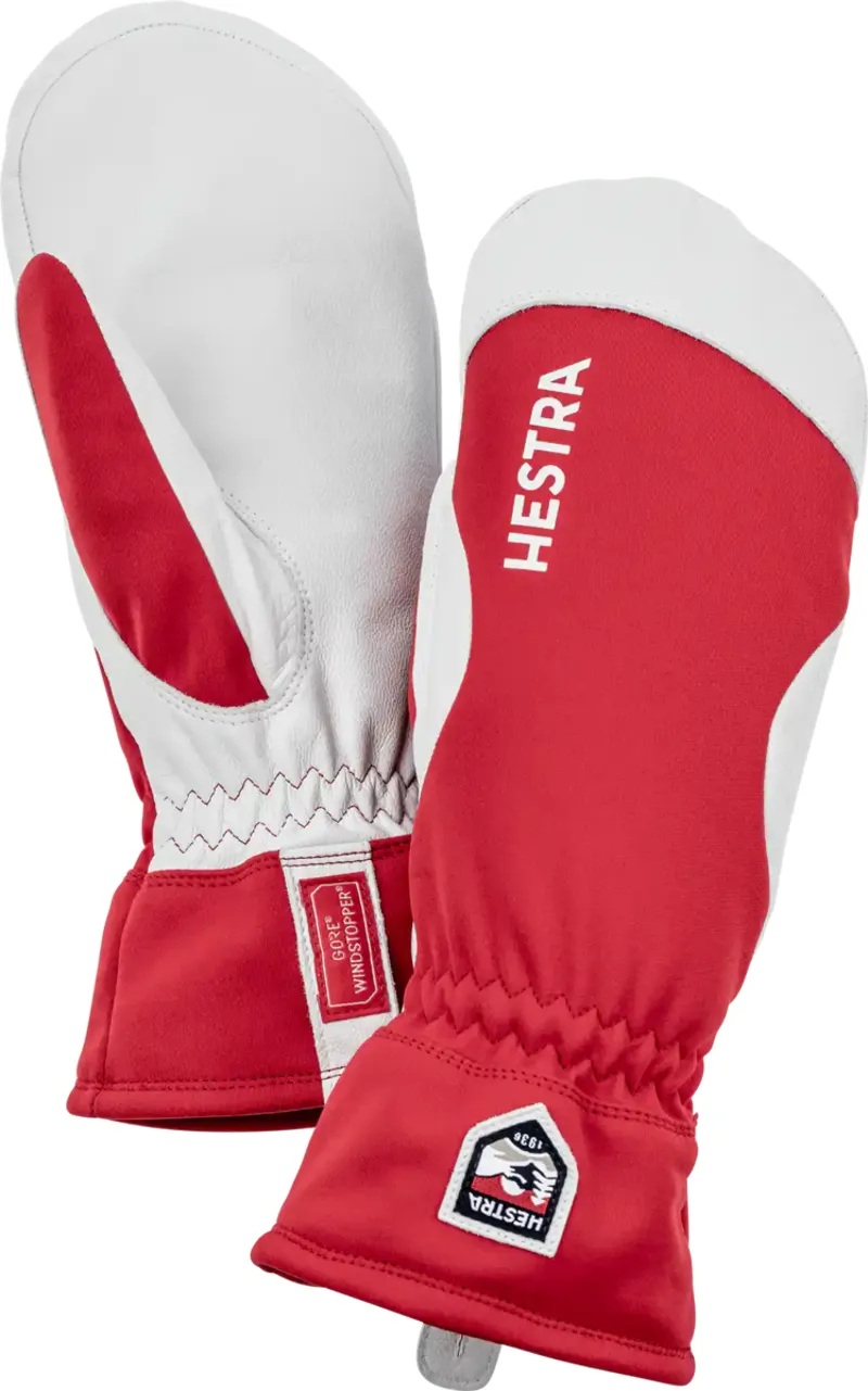 Hestra Windstopper Leather Mitten in Red