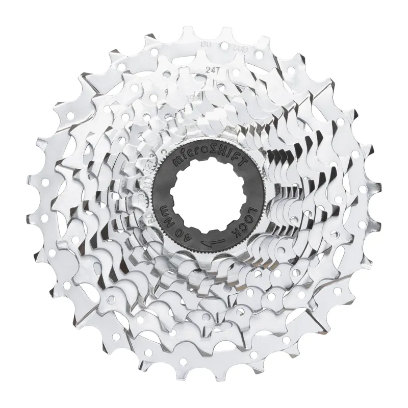 Microshift H10 10 Speed Cassette 11-28T in Silver Chrome Plated