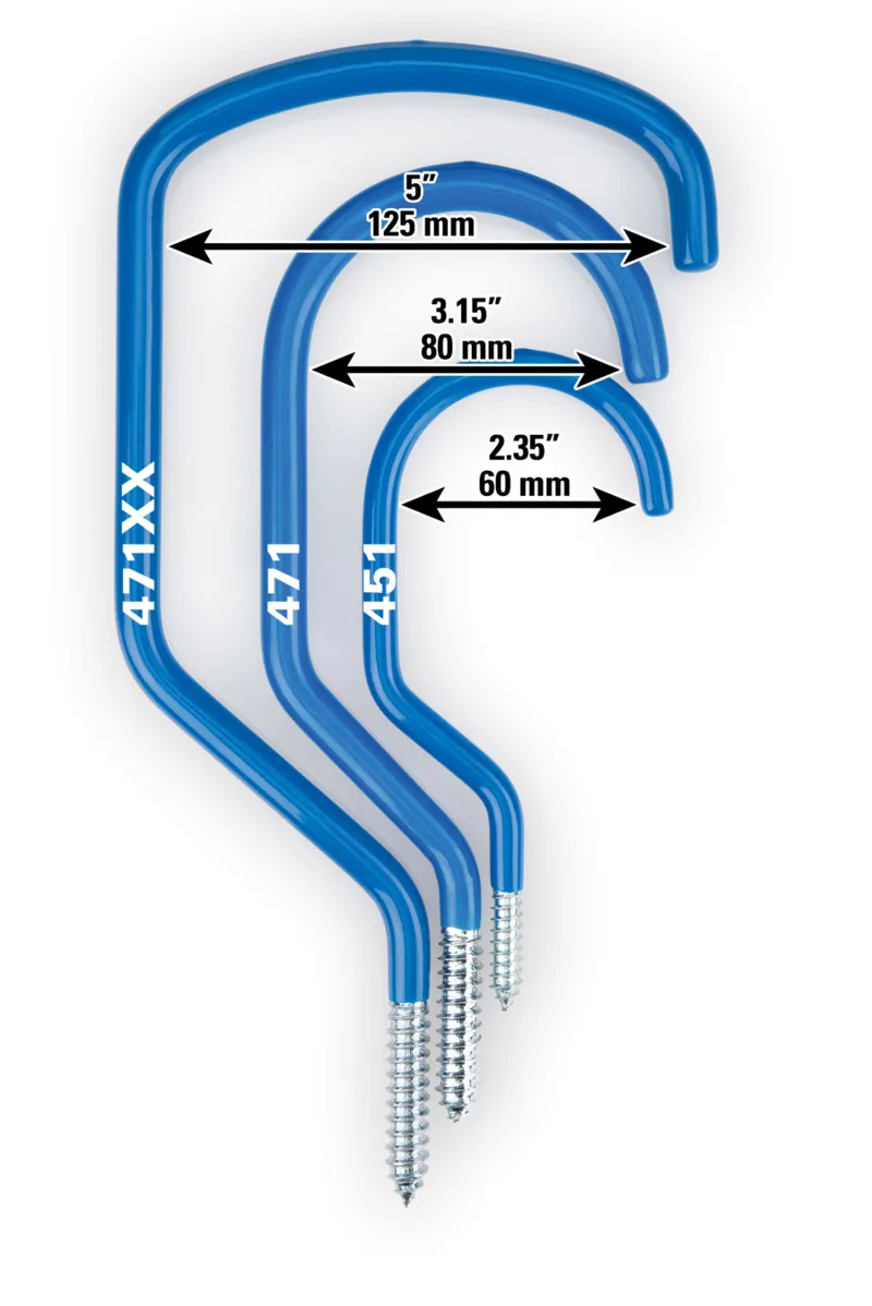 Park Tool 471XX Oversize Threaded Storage Hook in Blue-2