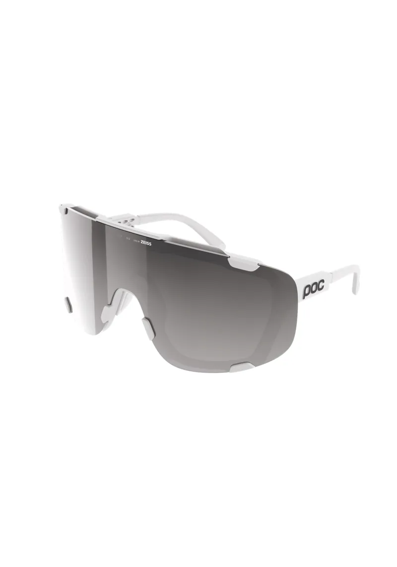 POC Devour Mid Bike Sunglasses + Extra Lens in Hydrogen White Clarity Road/Sunny Silver Cat. 3