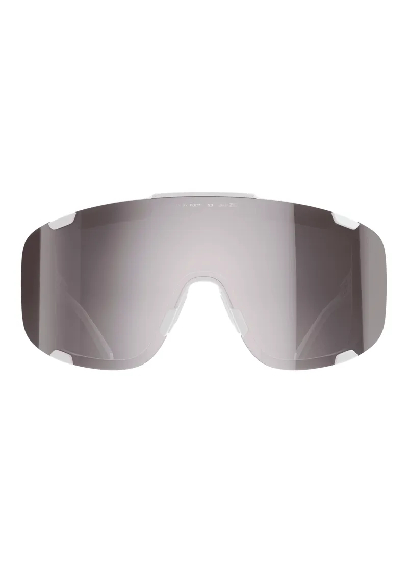 POC Devour Mid Bike Sunglasses + Extra Lens in Hydrogen White Clarity Road/Sunny Silver Cat. 3-1