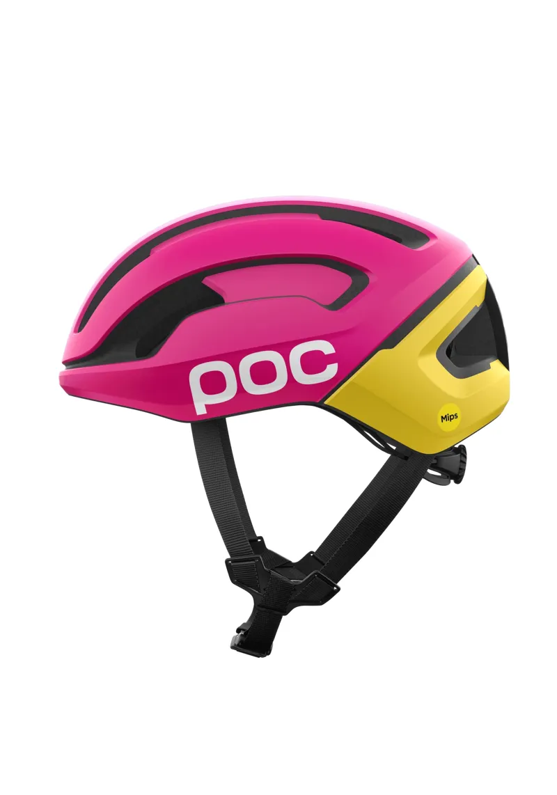 POC Omne Air MIPS Cycling Helmet in Rhos Red Matt/Citrine Yellow Matt