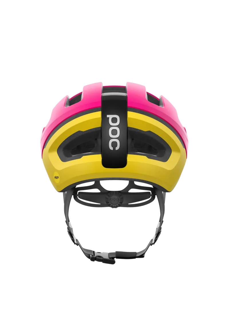 POC Omne Air MIPS Cycling Helmet in Rhos Red Matt/Citrine Yellow Matt-3