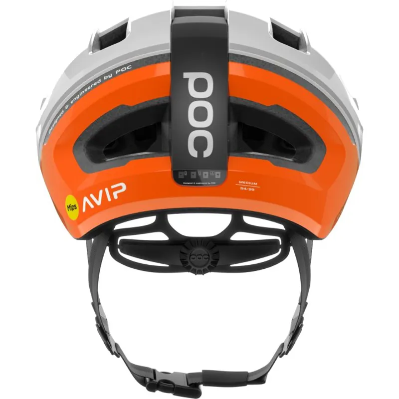 POC Omne Beacon MIPS Helmet: Fluorescent Orange AVIP/Hydrogen White-3