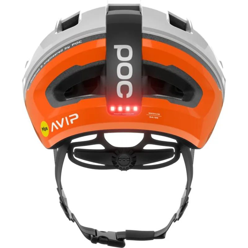 POC Omne Beacon MIPS Helmet: Fluorescent Orange AVIP/Hydrogen White-1