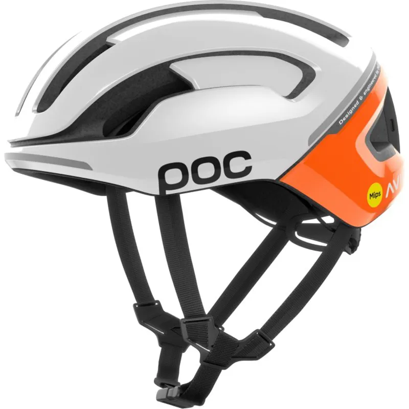 POC Omne Beacon MIPS Helmet: Fluorescent Orange AVIP/Hydrogen White