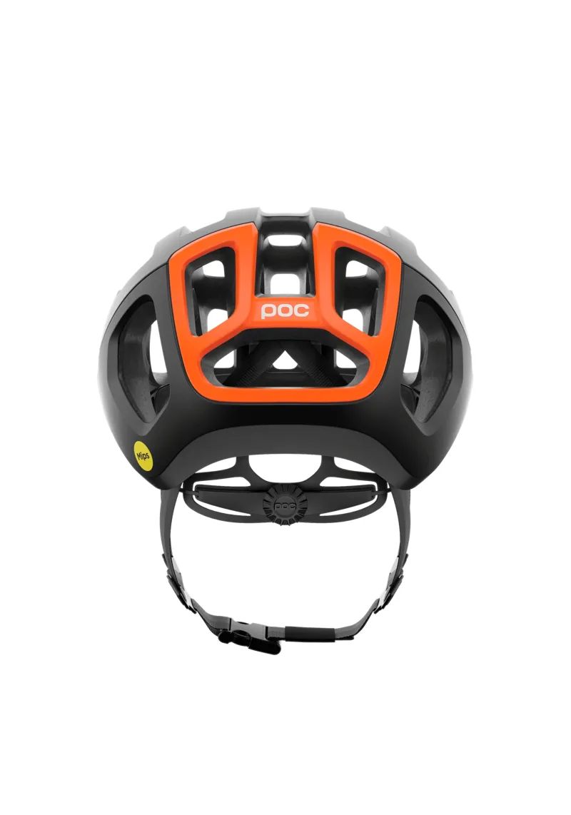 POC Ventral Air MIPS Cycling Helmet in Uranium Black Matt/Fluorescent Orange Matt-3