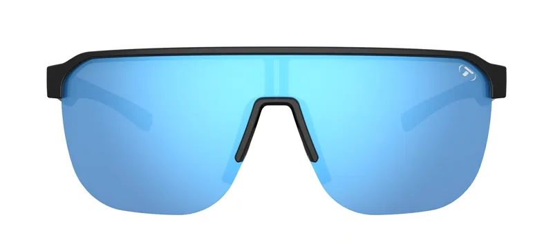 Tifosi Optics Sanctum SL Sport Sunglasses in Gloss Black Smoke Bright Blue Mirror
