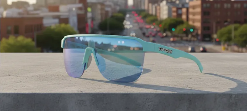 Tifosi Sanctum SL Sunglasses in Glacier Blue Sky Blue Mirror-2