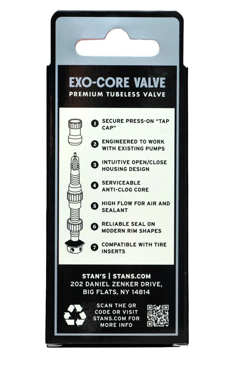 Stan's No-Tubes Exo-Core Tubeless Valve 20mm Rim Depth in Black-3