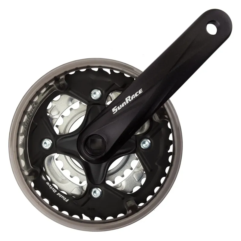 Sunrace M500 Crankset 170mm 42/34/24T Square Taper in Black/Silver