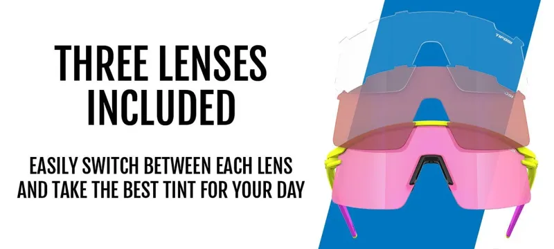 Tifosi Optics Moab Lite Sunglasses in Speed Yellow Clarion Sunset Pink/AC Red/Clear-3