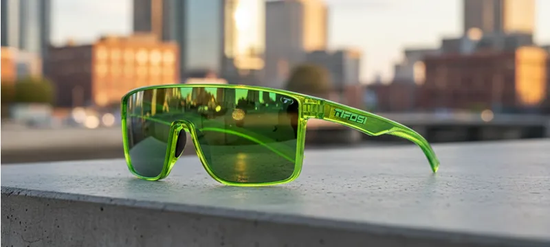 Tifosi Optics Sanctum Sunglasses Hyper Lime in Green Mirror-3