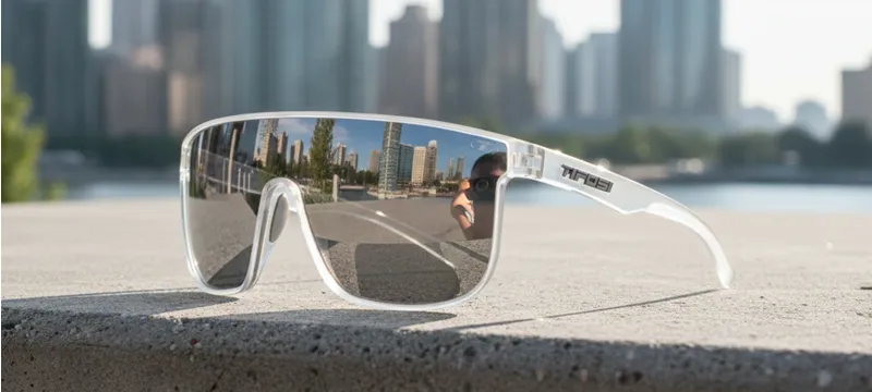 Tifosi Sanctum XL Sunglasses Satin Clear Silver Mirror in Silver-3