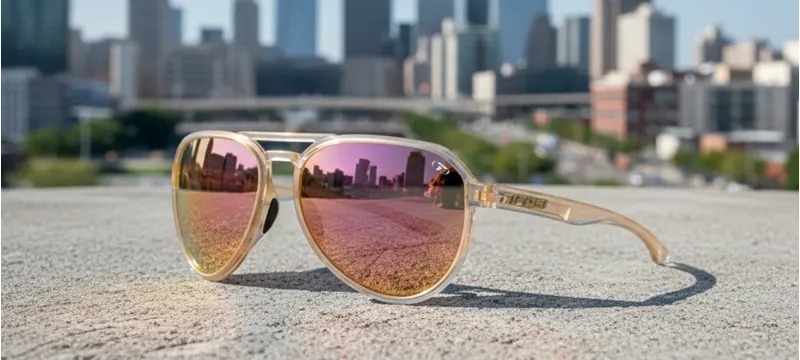 Tifosi Optics Selca Sunglasses Crystal Brown/Smoke Pink Mirror-4