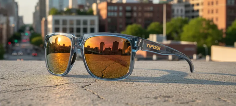 Tifosi Optics Shumo Sunglasses Crystal Denim/Gold Mirror in Blue-3