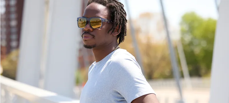 Tifosi Optics Shumo Sunglasses Crystal Denim/Gold Mirror in Blue-4