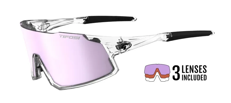 Tifosi Optics Stash Sunglasses Clarion Purple/AC Red/Clear in Clear