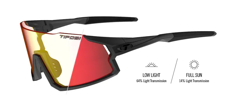 Tifosi Optics Stash Sunglasses Clarion Red Fototec in Matte Gunmetal