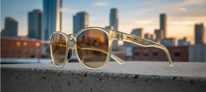 Tifosi Optics Svago Sunglasses Crystal Champagne w/ Brown in Gold-3