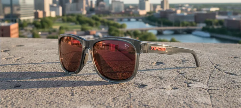 Tifosi Optics Swank XL Sunglasses Crystal Smoke/Pink Mirror in Grey-3